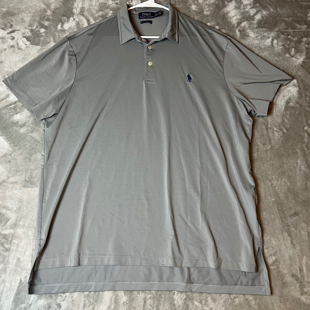 Polo Ralph Lauren Performance Polo Shirt Mens XXL Grey Short Sleeve Golf Casual
